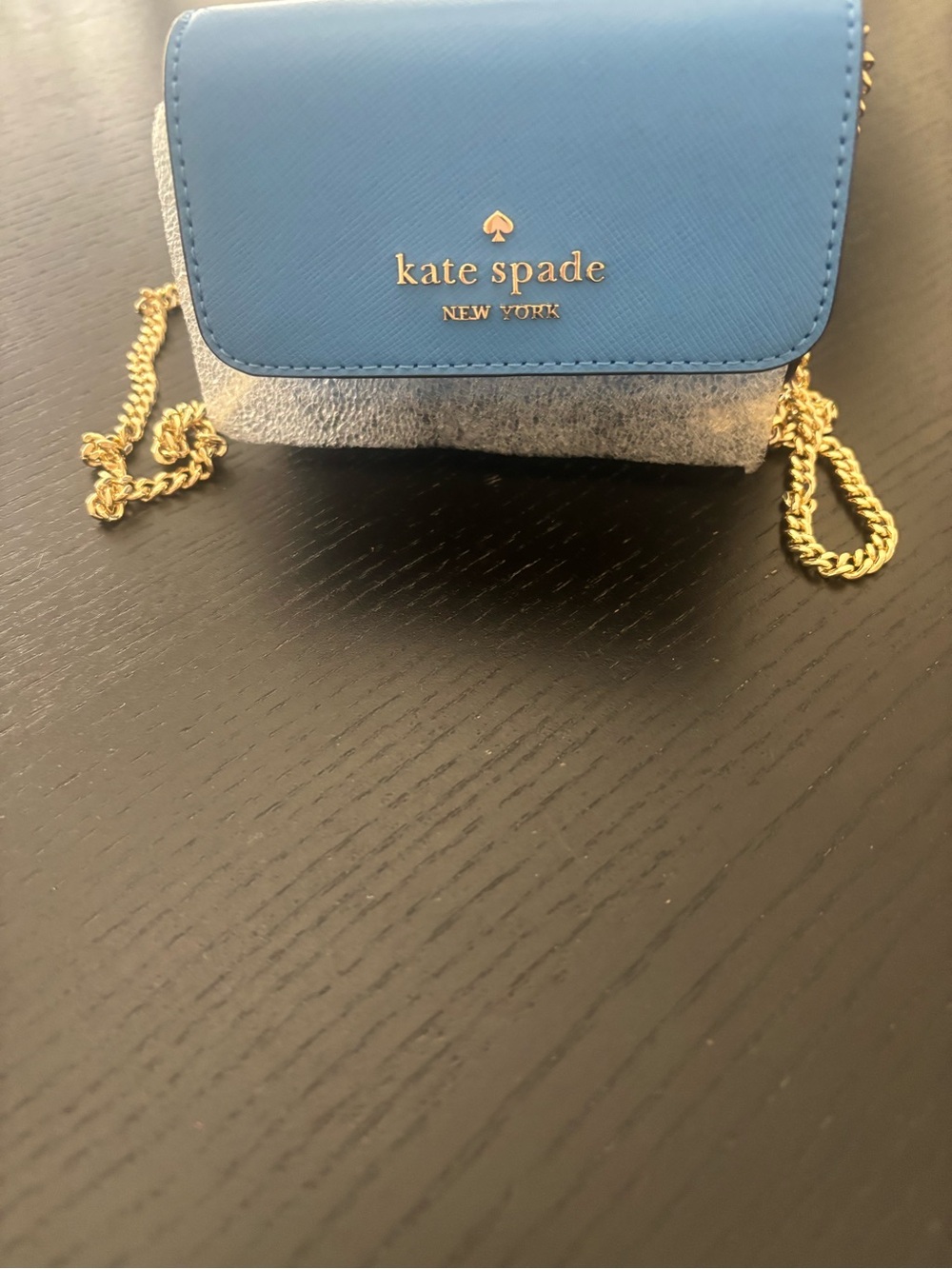 kate spade Blue Mini Crossbody with Gold Chain - Picture 3 of 15